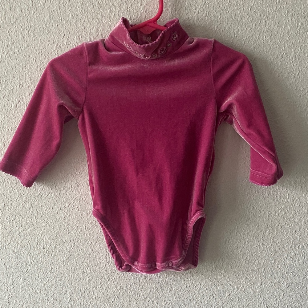 The Children's Place Plush Velvet Long-Sleeve Bodysuit - Rose